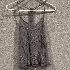 American Eagle Studded Tank Top | Grey | Size XS